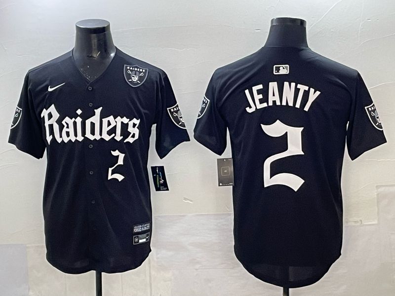 Men 2025 Oakland Raiders #2 Jeanty Black 6th generation Joint Name Nike Limited NFL Jersey style 09